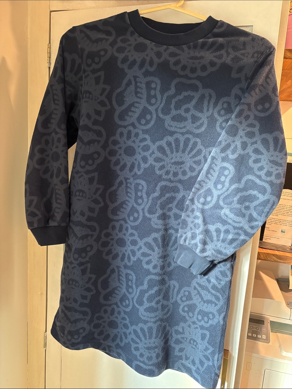 Uniqlo Navy Floral-Pattern Kids Sweatshirt Dress